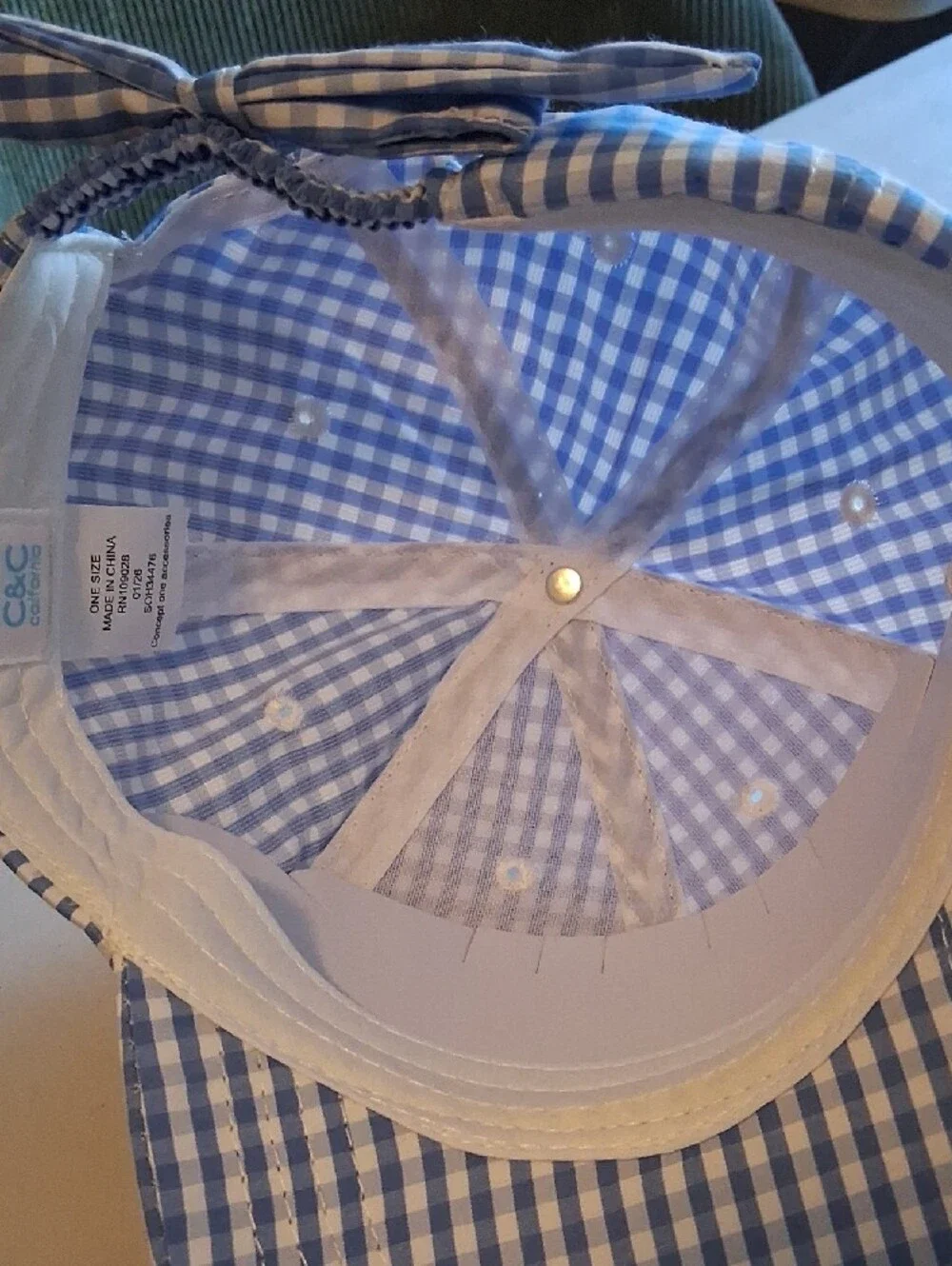 C&C California Light Blue Gingham Cap